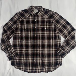 Lucky Brand Plaid Button Down Flannel Shirt